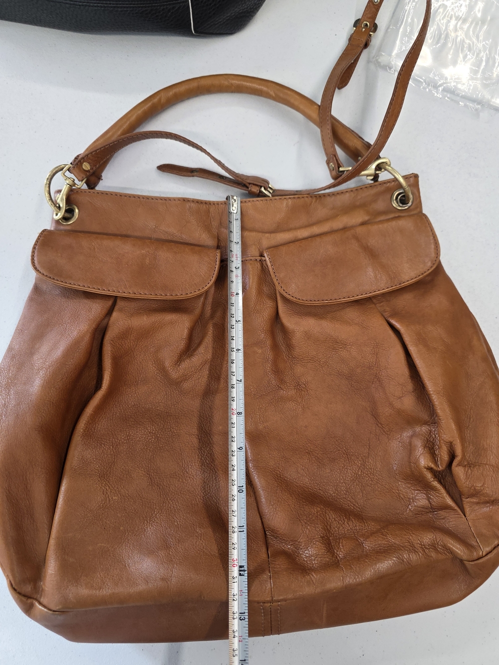 Tommy Hilfiger Cognac Brown Leather Hobo Bag - Picture 4 of 11